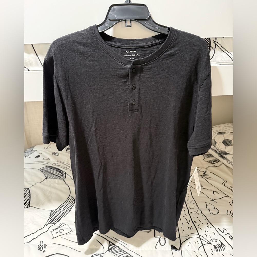 Vince Slub Cotton Short Sleeve Henley